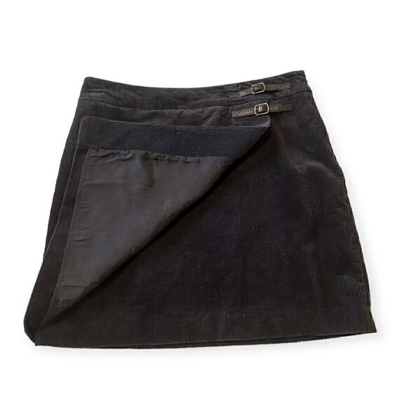 Boden Gray Corduroy Kilt Mini Skirt, Size US12R, Faux Wrap - Picture 6 of 11